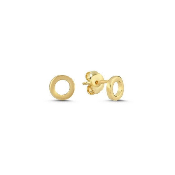 Melfia cirkelørestikker i 14 karat guld – enkelt og klassisk design til hverdagen