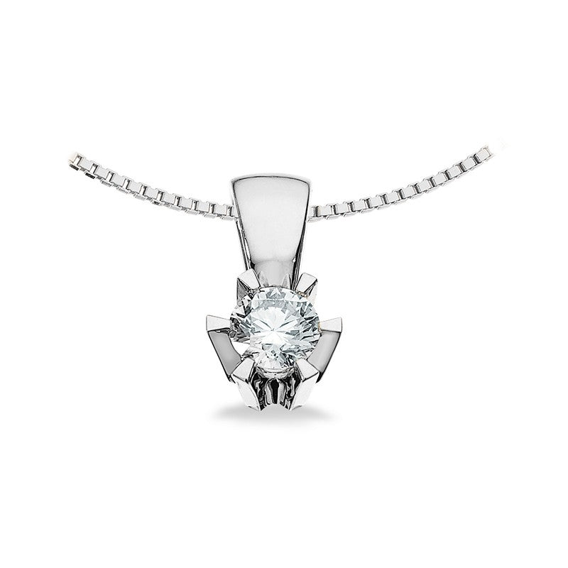 Scrouples Prinsesse vedhæng i 14 kt. hvidguld med diamant – detalje af kæde