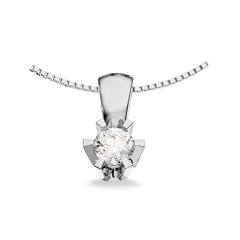 Scrouples Prinsesse vedhæng i 14 kt. hvidguld med diamant
