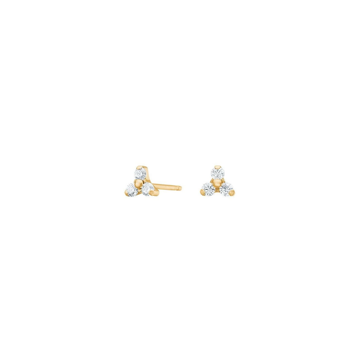 Nordahl Andersen Pure Titanium ørestikker i forgyldt titanium med 3 klare zirkonia i blomsterdesign