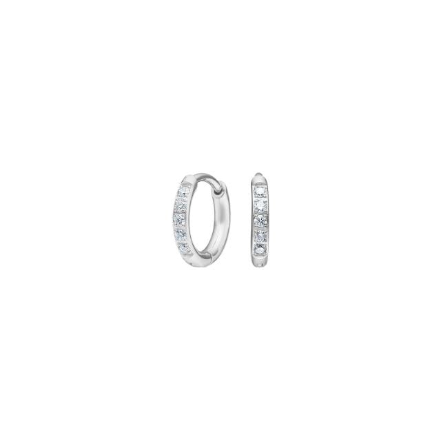 Nordahl Andersen hoops i nikkelfri titanium med hvide zirkonia, 12 mm