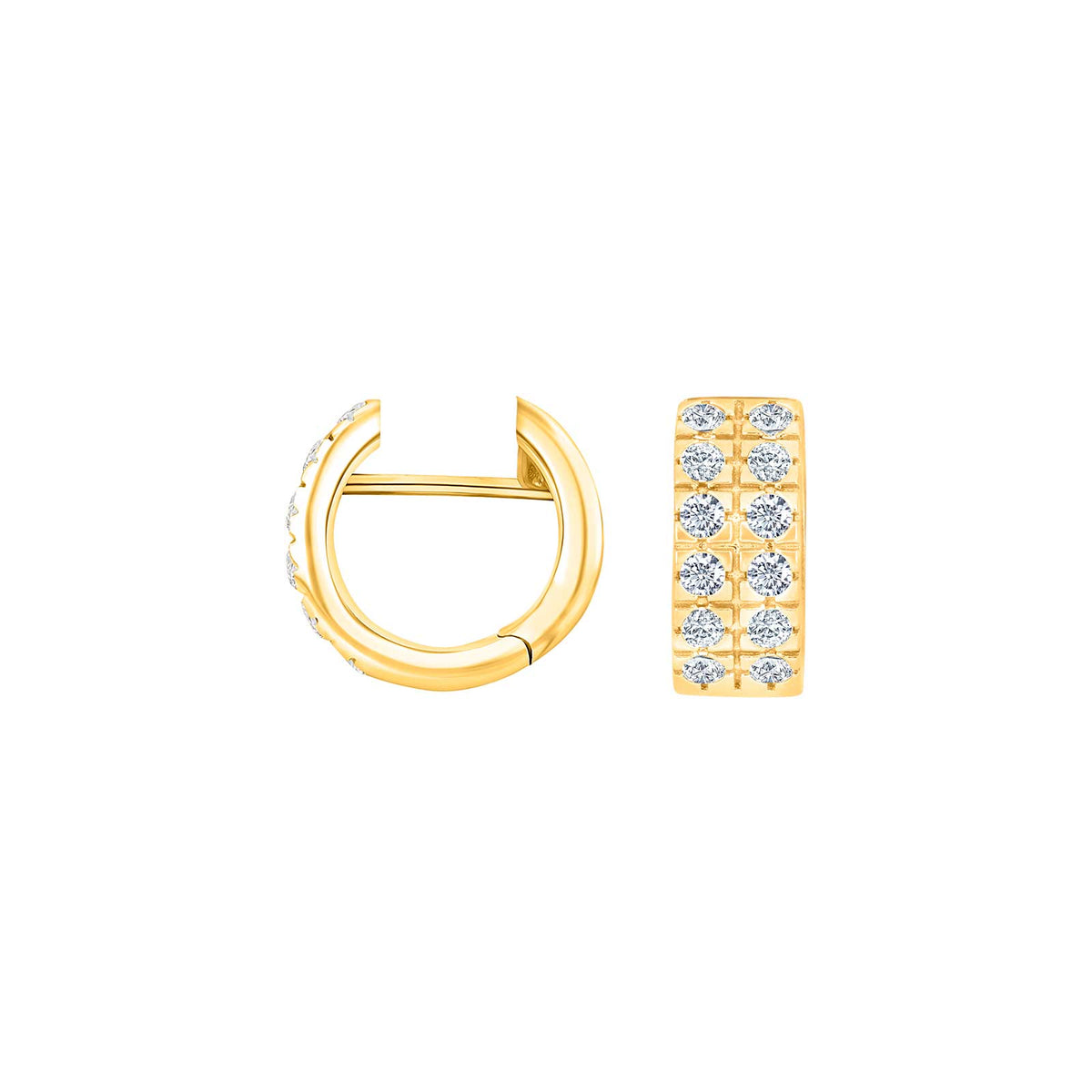 Heide Heinzendorff Dita creoler i forgyldt sølv med klare zirkonia måler 13x5,5 mm.