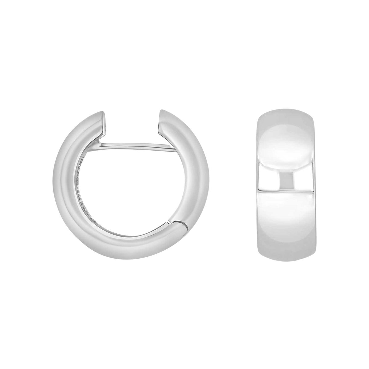 Heide Heinzendorff Kira creoler i rhodineret sølv 8x20 mm er elegante system-øreringe i blankpoleret sterlingsølv med en rund, glat form.