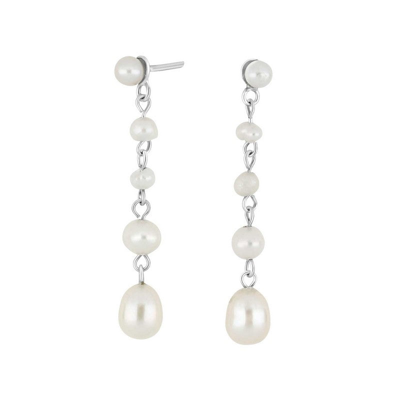Nordahl Andersen PEARL52 ørehængere i sterlingsølv med perler – klassisk og feminint design i 3 cm længde