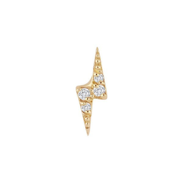 Nordahl Andersen labret ørestik i 14 karat guld med lynformet design – nærbillede af detalje