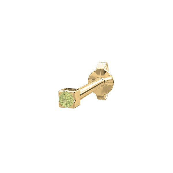 Nordahl Andersen ørestik i 14 kt. guld med grøn peridot – diskret piercing smykke med minimalistisk design