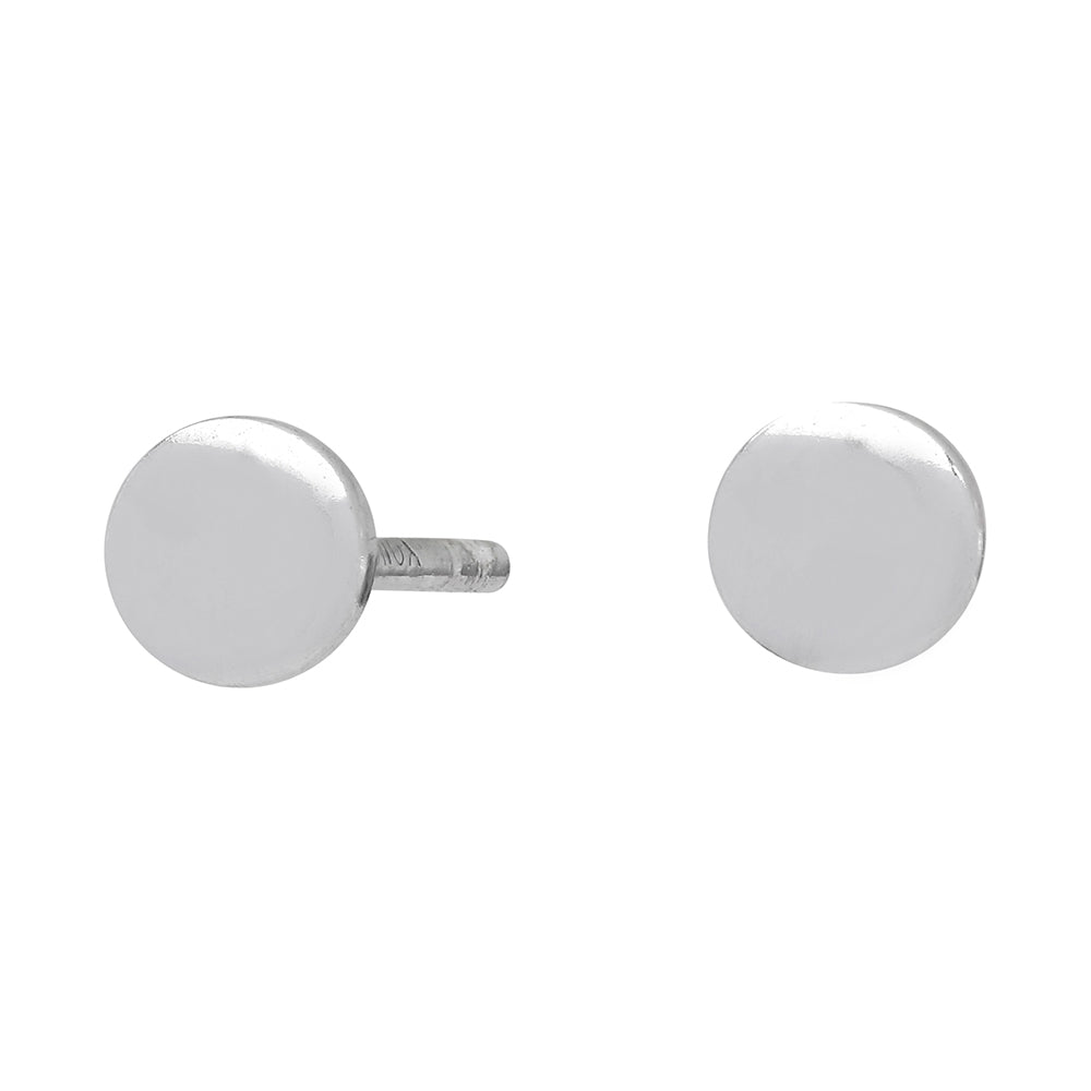 Nordahl Andersen rhodinerede sølvøreringe med rund form og 6 mm diameter