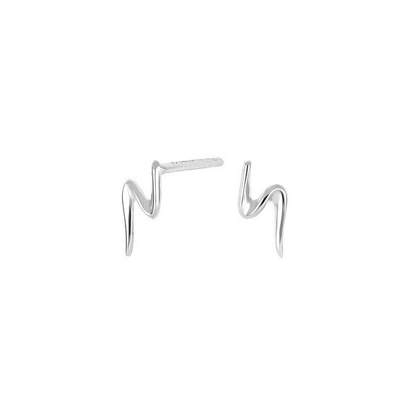 Nordahl Andersen WAVE52 ørestikker i sølv med bølgeformet design — diskrete og minimalistiske