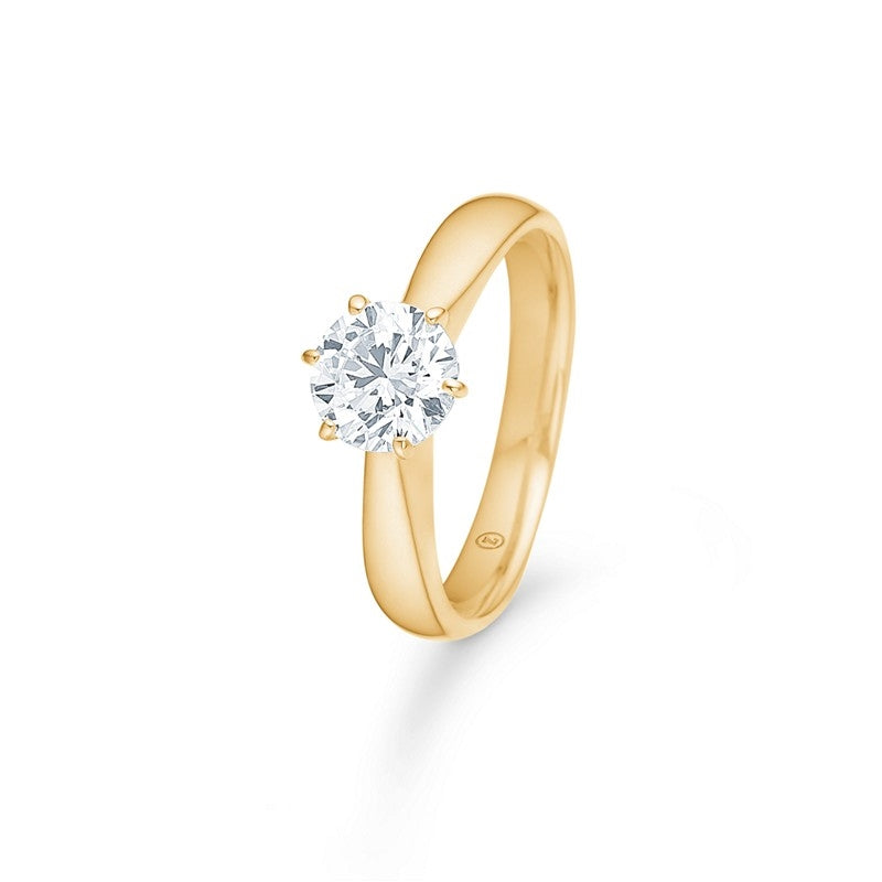 Mads Z Cassiopeia ring i 8 karat guld med zirkonia i klassisk seksgreberfatning