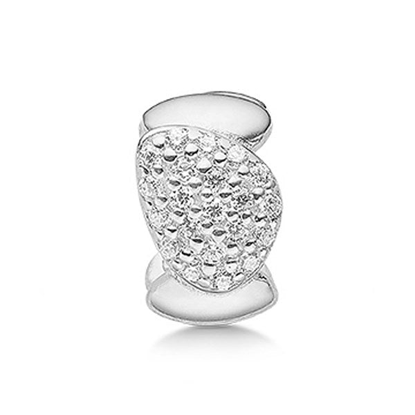 STORY by Kranz & Ziegler sølv charm med naturinspireret klippeform og diskrete zirkonia-sten