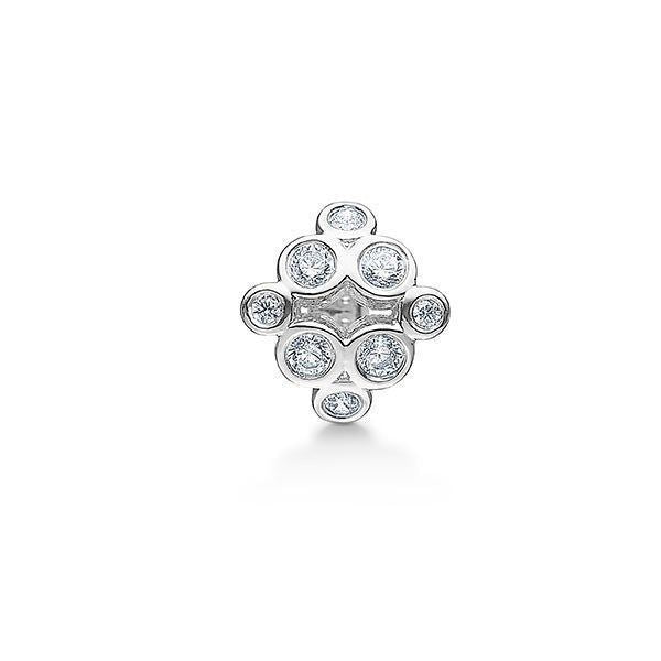 STORY by Kranz & Ziegler sølv charm med ruder-es motiv og funklende diamant