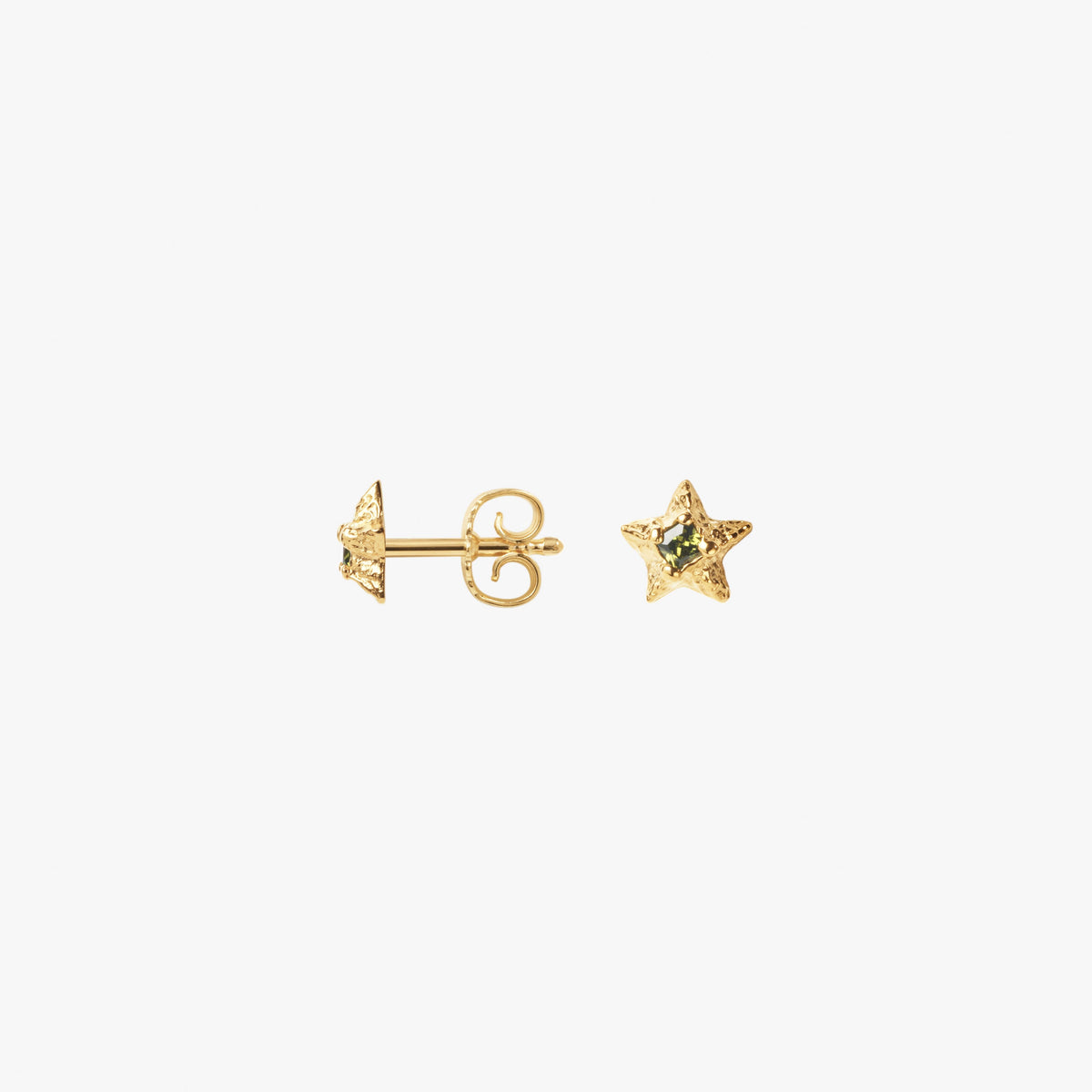 Camille Brinch Sparkly Star Gem Stud Earrings forgyldt