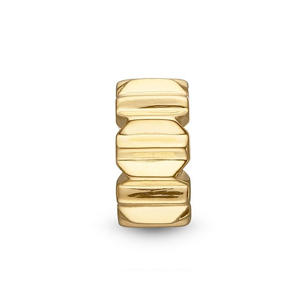 STORY by Kranz & Ziegler CIRCLE charm i forgyldt sølv med markante kanter – tidløst og geometrisk design til læderarmbånd