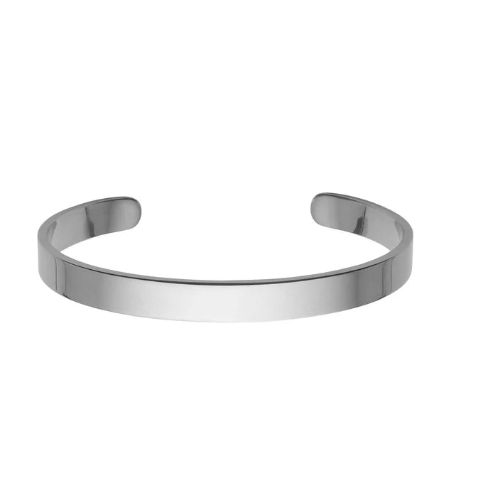 Nordahl Andersen Son of Noa armring til mænd i blank poleret stål, 7 mm bred og 60 mm i diameter
