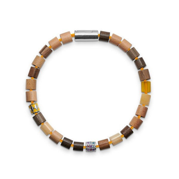 Mads Z Black Sun MAKUA BEACH armbånd i gul nylonsnor med perler – set fra siden