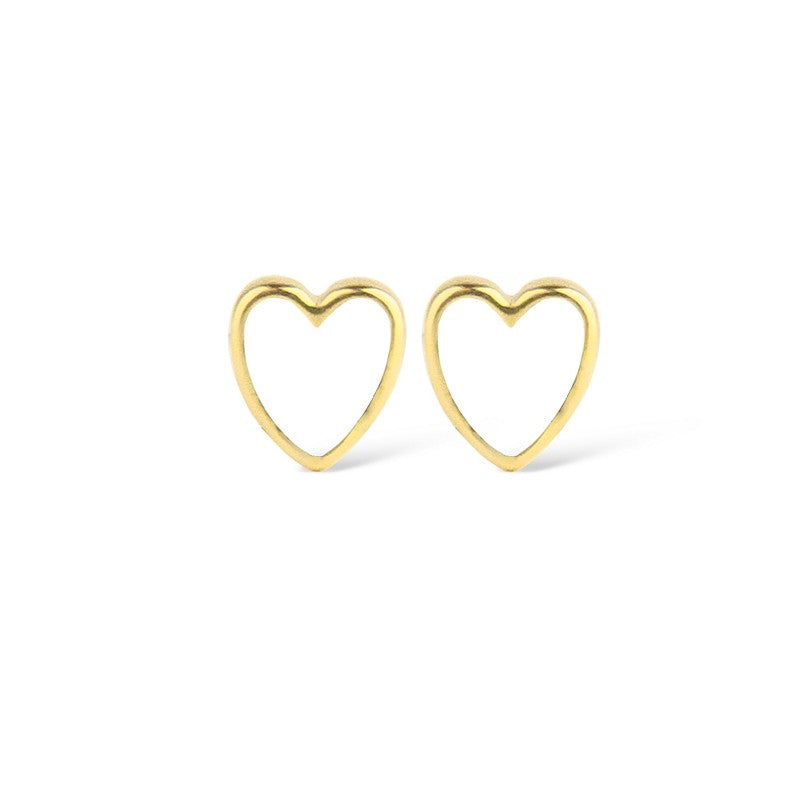 Jeberg Jewellery Heart Me øreringe i forgyldt sølv med hvidt emalje hjerte