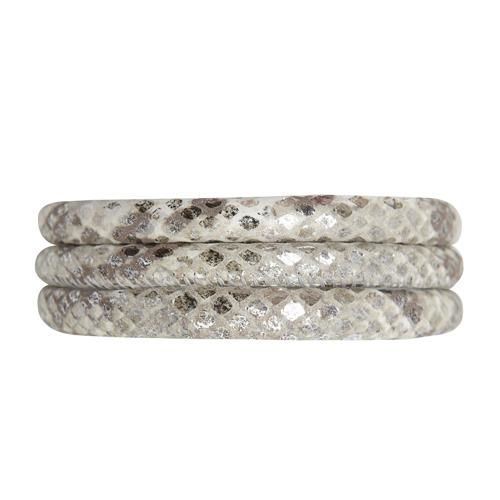 Christina læderarmbånd i Snake med sølvlås 30 cm