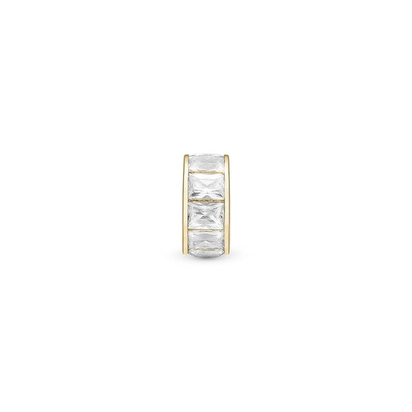 Christina White Baguette charm i forgyldt sølv med zirkonia til sølvarmbånd