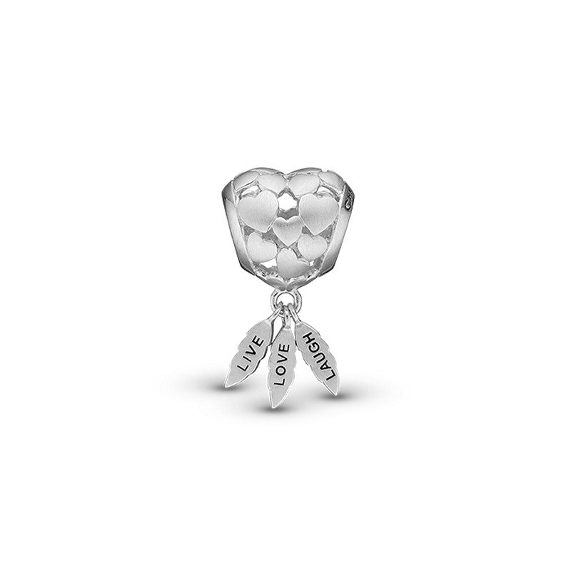 Christina Live Love Laugh charm i sølv til sølvarmbånd