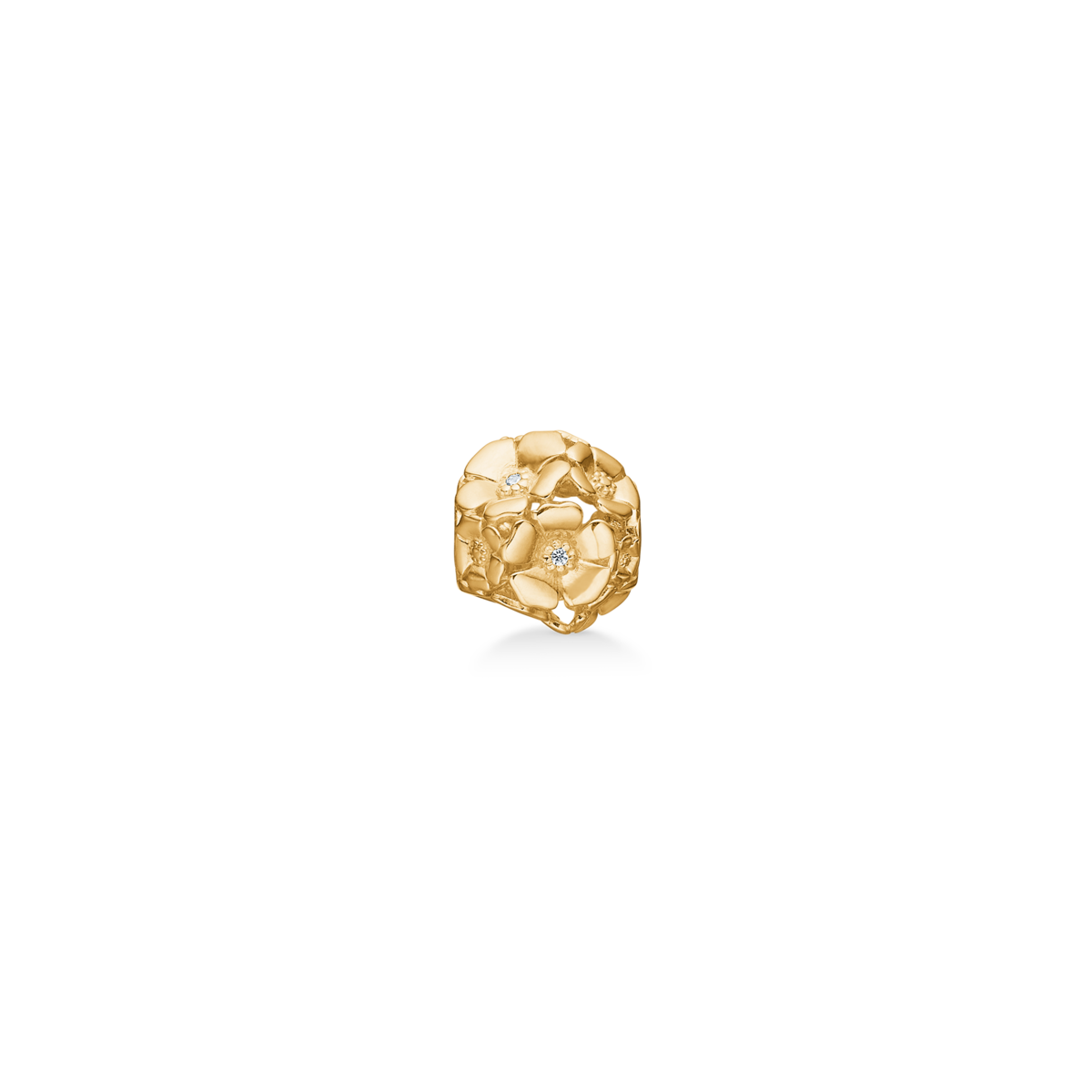 Mads Z Poetry Fleur bead i forgyldt sølv med zirkonia 8 mm
