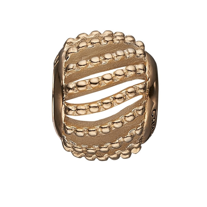 Christina Dotted Line charm i forgyldt sølv til læderarmbånd