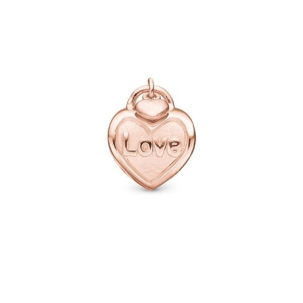Christina Love Lock charm i rosa forgyldt sølv til læderarmbånd