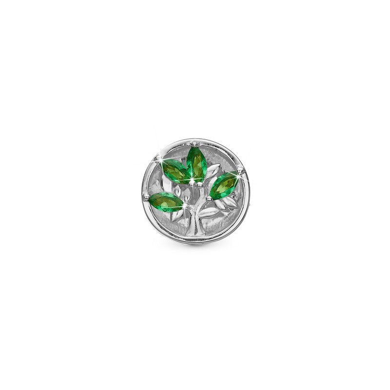 Christina Green Life charm i sølv med zirkonia til læderarmbånd