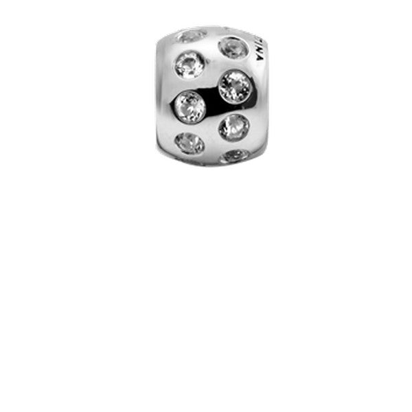 Christina Topaz Dream Pavé charm i sølv med topas til læderarmbånd