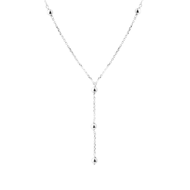 Lunella Ball Y-Necklace i sølv fra Aqua Dulce