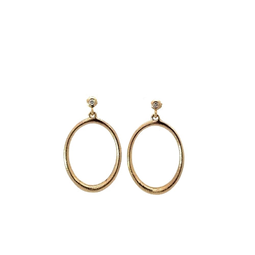 14 kt guld øreringe med diamanter – klassisk og tidløst design i ægte guld