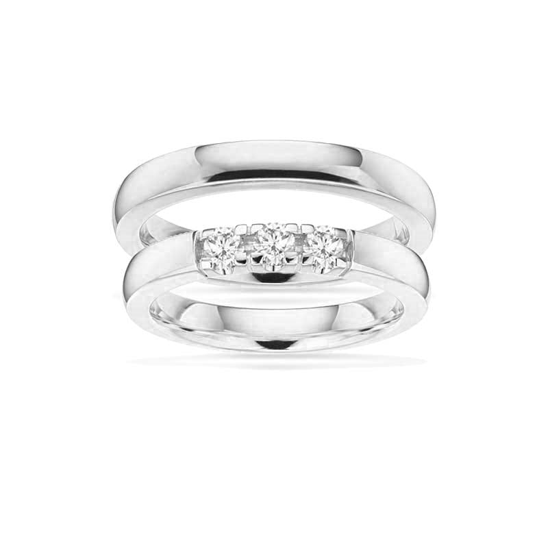 Scrouples Grace vielsesring i 14 karat hvidguld med diamanter – set fra oven
