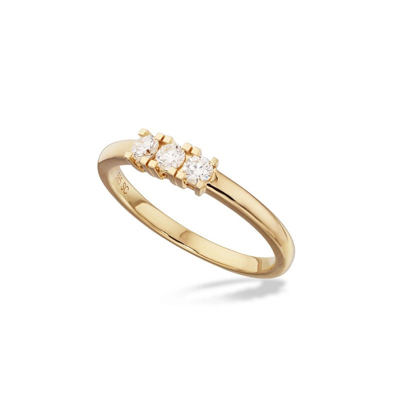 Kleopatra alliancering i 14 karat guld med diamanter, set fra siden