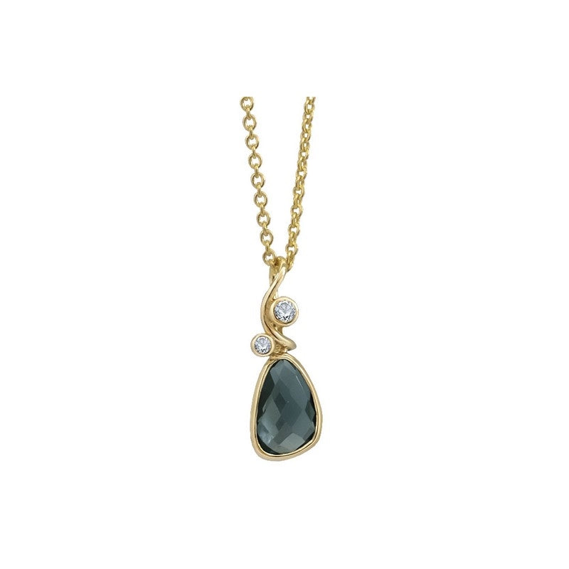 Rabinovich Evening Star halskæde i 14 kt guld med London blue og sky blue topaser