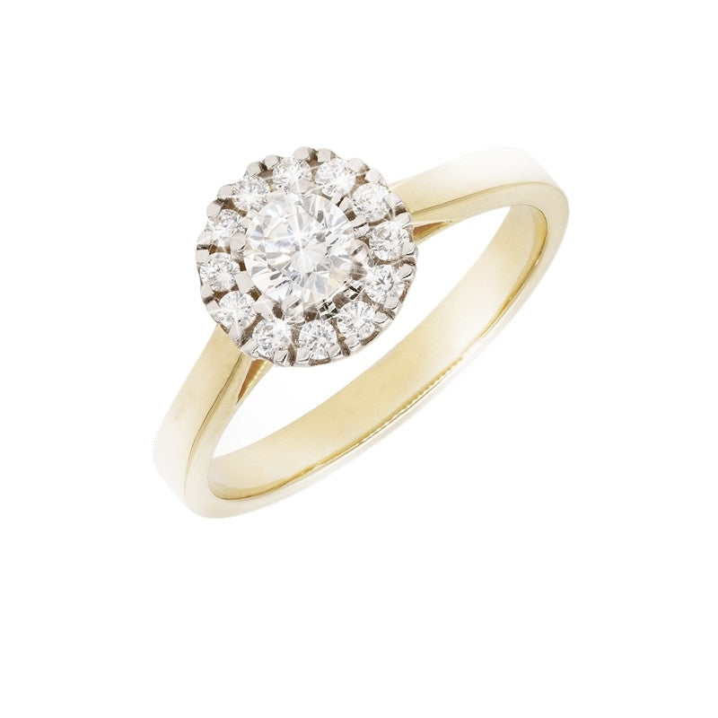 Aagaard forlovelsesring i guld med 0,46 ct. lab grown diamanter i klassisk rosetfatning
