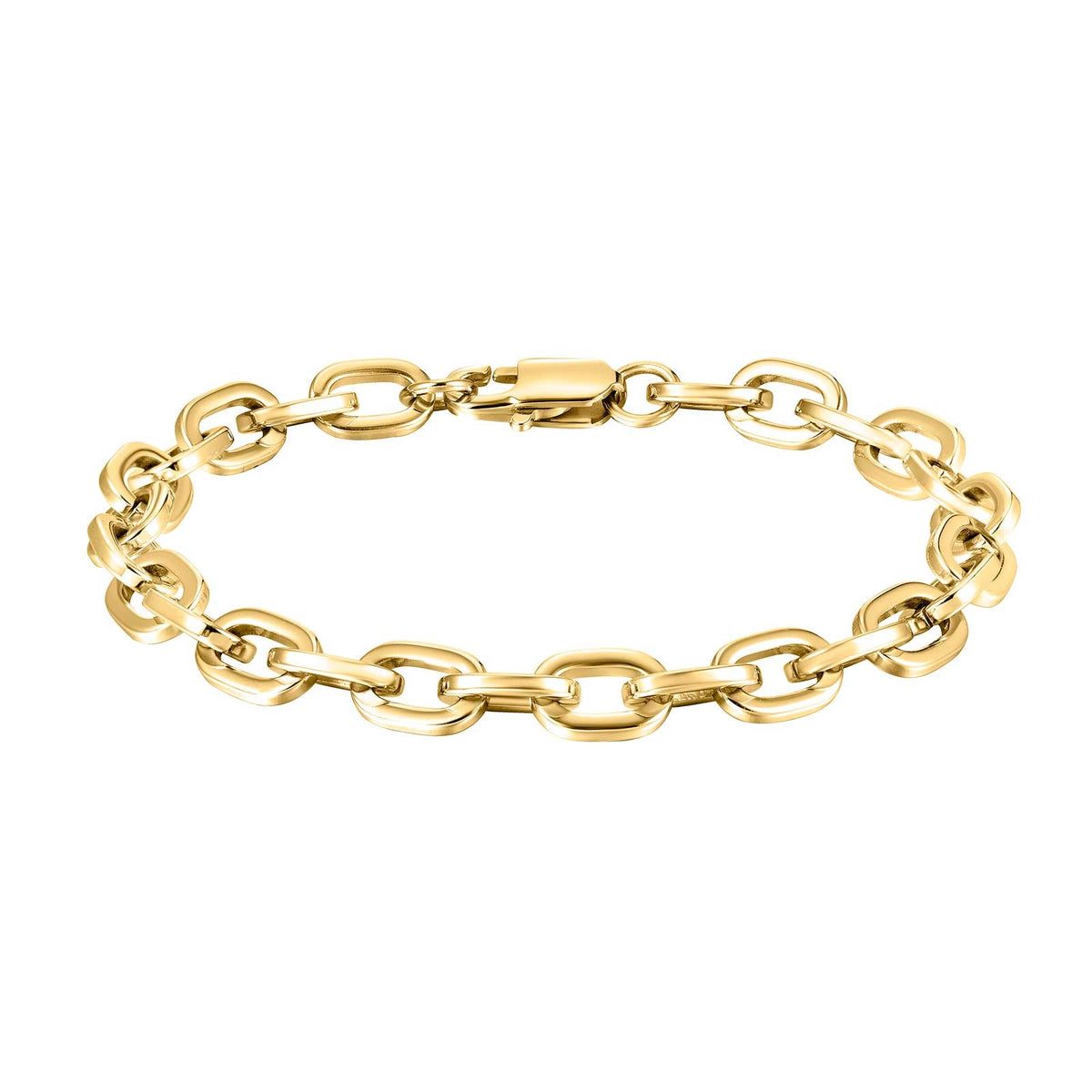 Nordahl Andersen Son of Noa herrearmbånd i rustfrit stål med IP gold belægning, 8 mm bred kæde