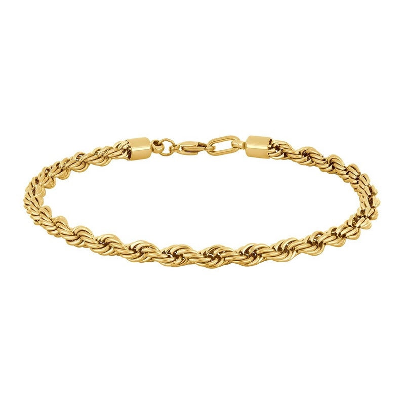 Son of Noa Cordel armbånd til mænd i IP guld og stål med snoet, maskulint design