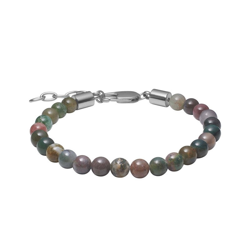 Nordahl Andersen Son of Noa armbånd med indian agate perler og rustfrit stål