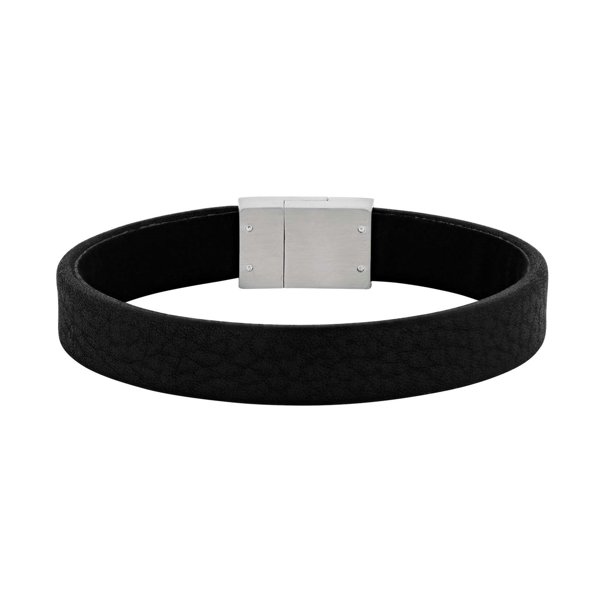 Nordahl Andersen Son of Noa armbånd i sort kalveskind og stål – set fra siden