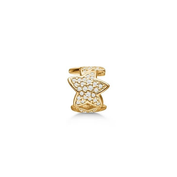 STORY by Kranz & Ziegler stjerne charm i 8 karat guld med hvide zirkonia