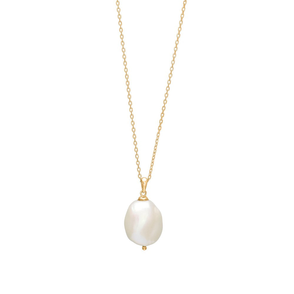 Nordahl Jewellery Baroque52 halskæde i forgyldt sølv med barok ferskvandsperle