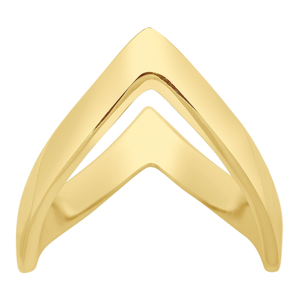 Siersbøl bispering i 8 karat blank guld med V-formet minimalistisk design