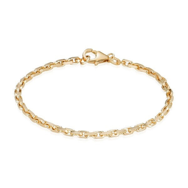 BNH anker facet armbånd i 8 karat guld mod hvid baggrund