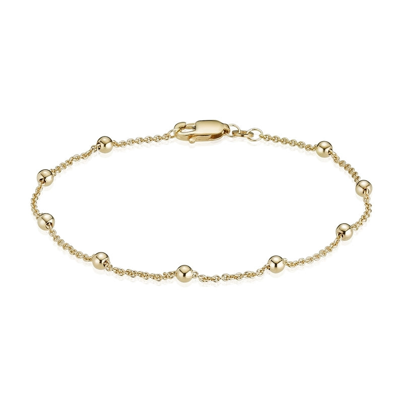 BNH kuglekæde armbånd i 8 karat guld med karabinlås og elegant kugledesign