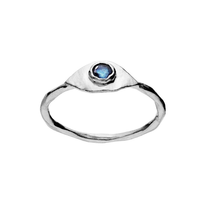 Maanesten Argos ring i 925 sterlingsølv med blå labradorit og levende farvespil