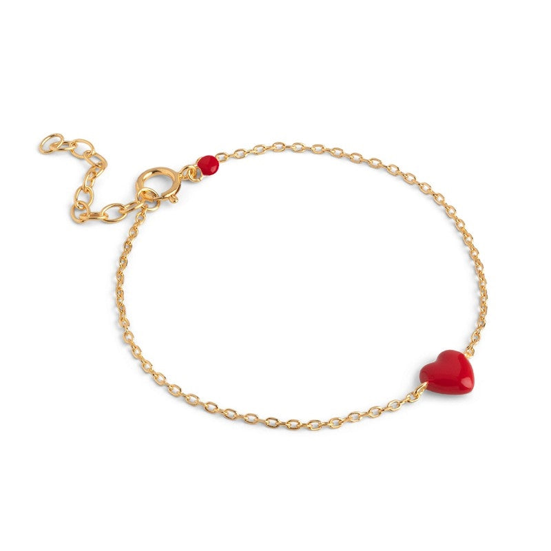 Enamel Amore armbånd i forgyldt sølv B141G-red