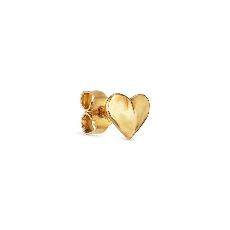 Jane Kønig Bruised Heart ørestik i 18 kt. forgyldt 925 sterling sølv med hjerteform, 7 mm