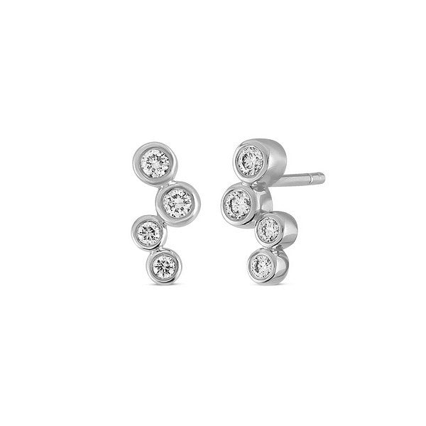 TUBE ørestikker i 14kt hvidguld med diamanter - Ø1060 030rg