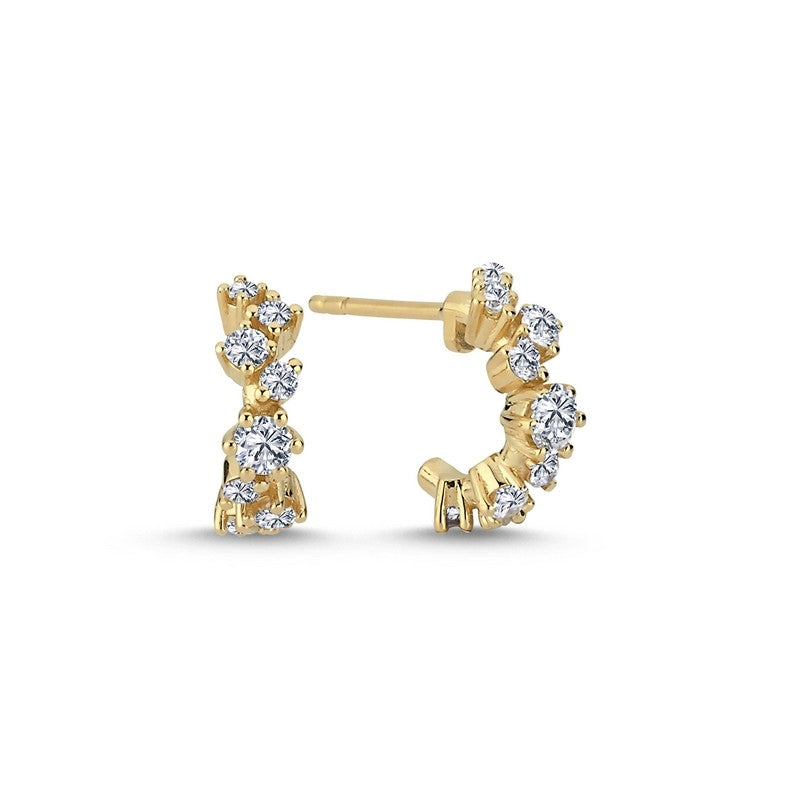 Nuran Twinkle øreringe i 14 karat guld med 0,24 ct diamanter i creole-design