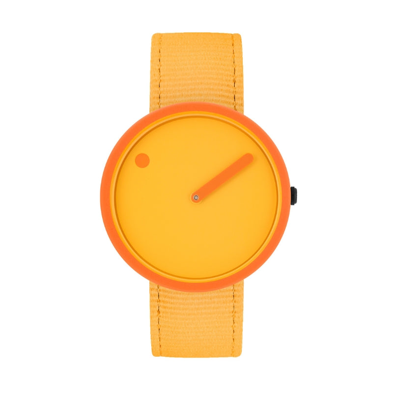 Picto OCEAN GHOST NET unisex ur i Burnt Yellow med 40 mm urskive og rem af genanvendte fiskenet