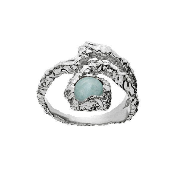 Maanesten Elsie ring i sølv med dyb blå sten — elegant og iøjnefaldende design